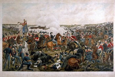 ウォータールーの戦い、1815、JAクックによる彫刻、1816（アクアチント色） 作： A. Sauerweld
